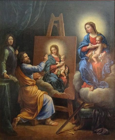 Self-portrait with Saint Luke painting the Virgin by Pierre II Mignard ...