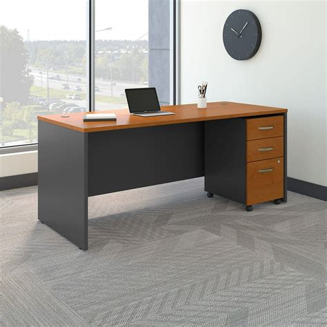 Bush Business Furniture Series C 72 in. Office Desk with Mobile File ...