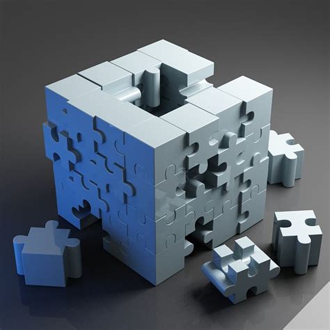 3d model jigsaw puzzle building blocks