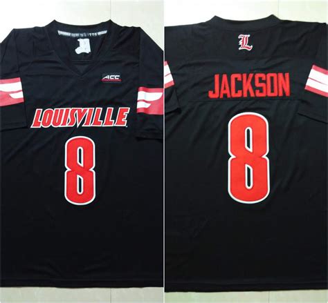 Louisville Cardinals 8 Lamar Jackson Red Black White Color College ...