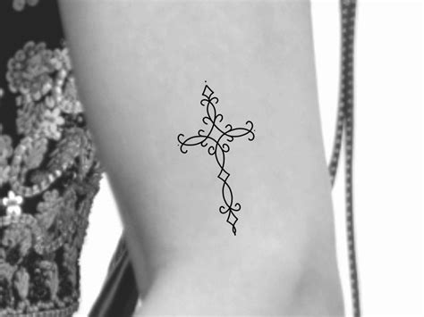 Cross Swirl Temporary Tattoo - Etsy