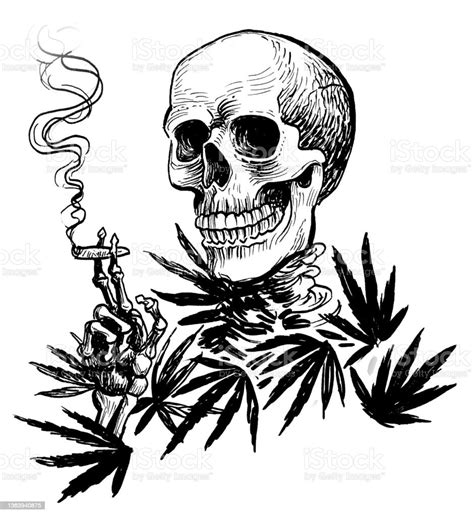 Skeleton Smoking Weed Stock Illustration - Download Image Now ...