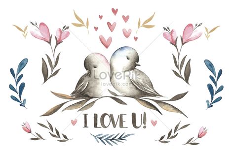 Love bird watercolor illustration image_picture free download 400090061 ...