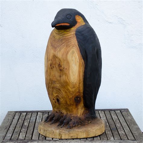 Emperor Penguin Chainsaw Carving - garden sculpture - feature ornament ...