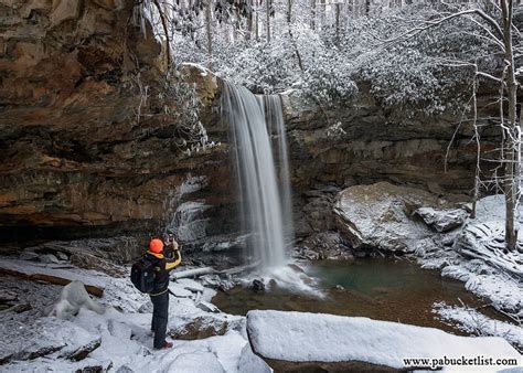 Visiting Cucumber Falls in the Winter