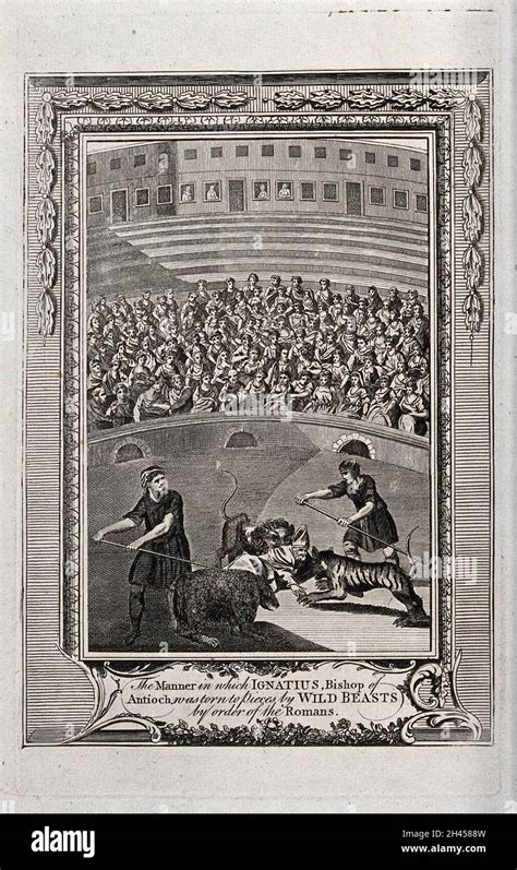 Martyrdom of Saint Ignatius of Antioch. Engraving Stock Photo - Alamy