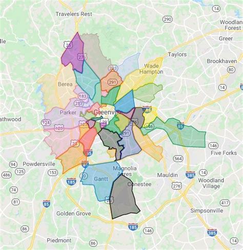 Greenville Neighborhoods/Areas Map : greenville