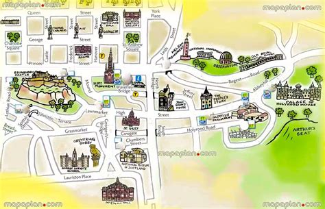 Edinburgh map - Beautifully illustrated map for children showing fun ...