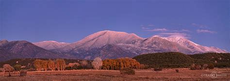 Sangre De Cristo Mountains, last light from the Arroyo Hondo Valley, NM.