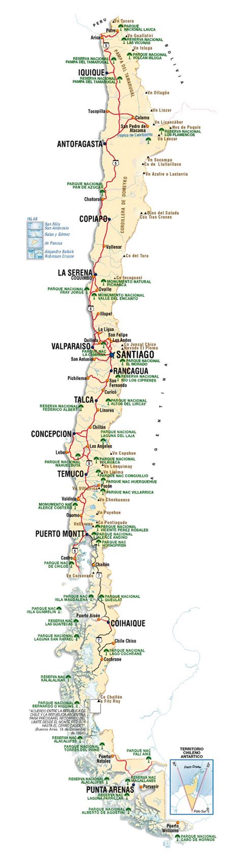 Detailed map of Chile | Chile | South America | Mapsland | Maps of the ...