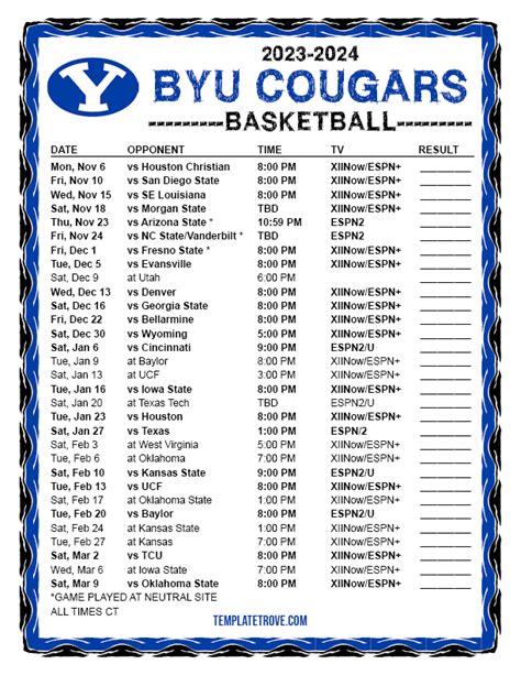 Byu Basketball Schedule 2024 22 - Manda Jennie