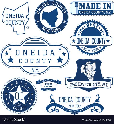 Oneida county new york Royalty Free Vector Image