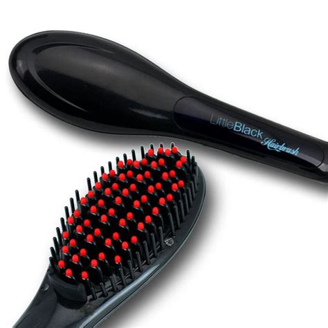 LittleBlack Hairbrush (Black) Electric Ceramic Hair Straightening Brush ...