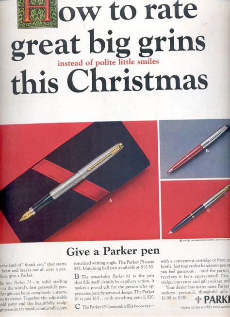 Dec. 3, 1965 - Parker Pen magazine ad (# 3695 ) | Parker pen, Pen, Parker