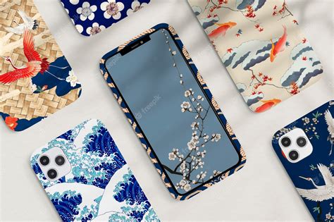 Free Photo | Vintage japanese mobile phone case pattern set, remix of ...