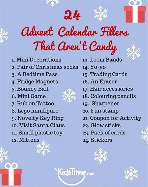 24 Advent Calendar Fillers | Christmas advent calendar, Advent calendar ...