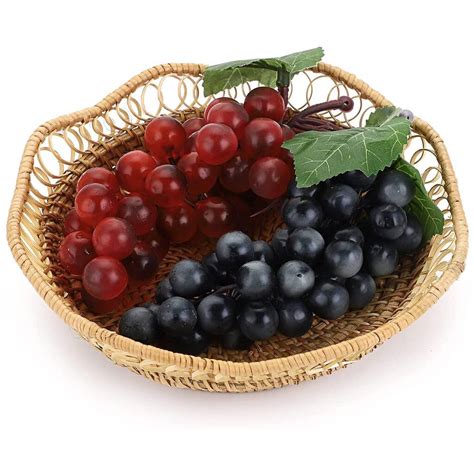 Set Of Two Rattan Woven Fruit Basket Serving Tray By Momentum