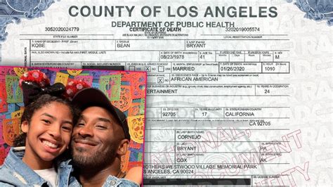 Kobe Bryant Death Certificate Released Post-Helicopter Crash