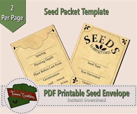 Seed Envelope Templates Printable