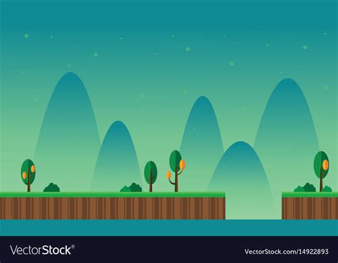 Art scenery cartoon style game background Vector Image