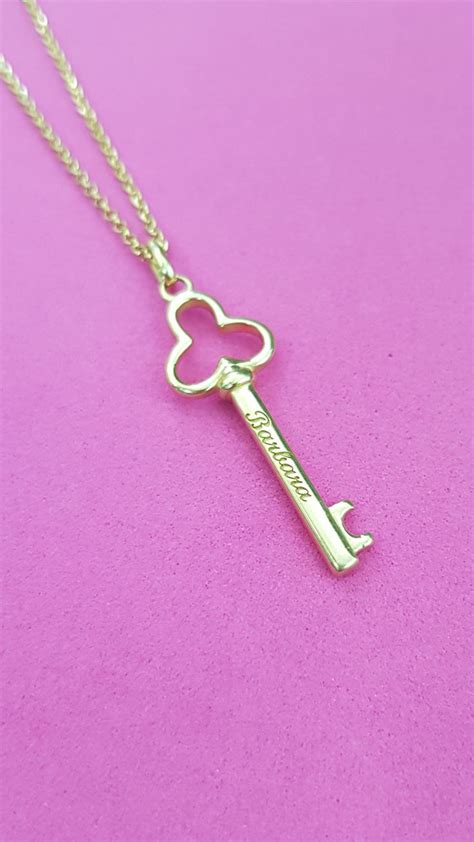 Personalized 925 Sterling Silver Key Name Necklace - Solo Mio Italian Jewelry | Key necklace ...