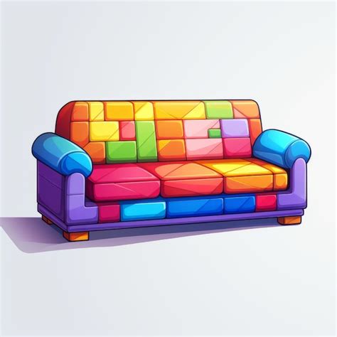 Premium Photo | Colorful Cartoon Style Sofa With Bright Color Blocks ...