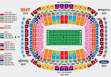 Houston Texans Interactive Seating Chart with Seat Views