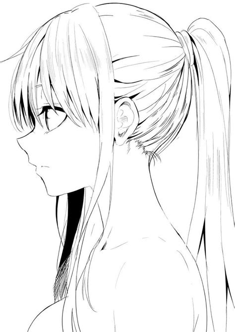 Ponytail Drawing, Girl Hair Drawing, Anime Hair Drawing, Anime Ponytail ...