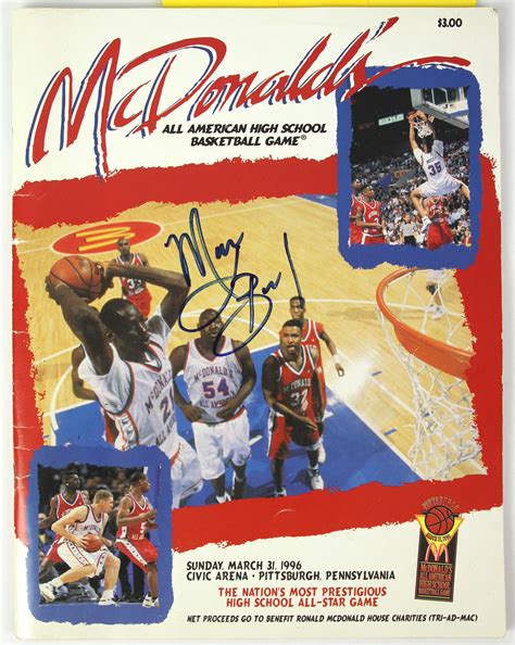 Lot Detail - 1996 McDonald's All American Game Signed Program w/ 5 ...