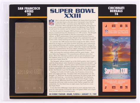 Commemorative Super Bowl XXVI Score Card With 22kt Gold Ticket: Redskins vs Bills | Pristine Auction