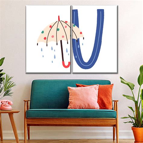 Umbrella Letter U Wall Art | Digital Art