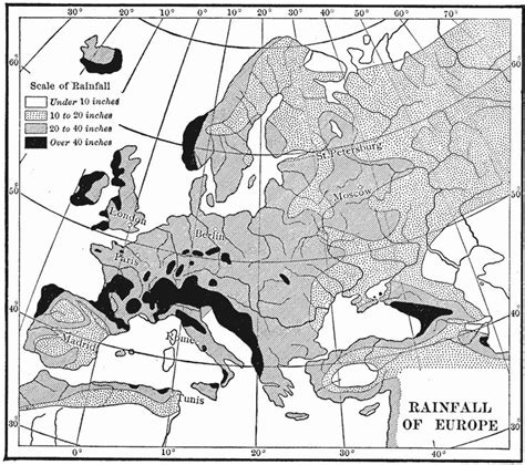 Rainfall Map of Europe, 1910. | Map, Europe map, Europe