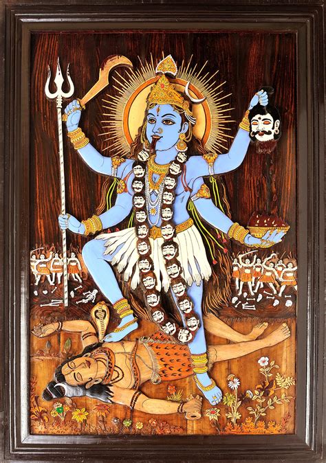 Goddess Kali (Framed) | Exotic India Art