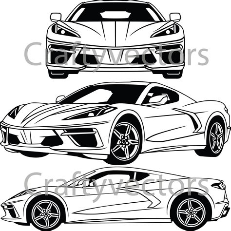 Corvette 2020 C8 Vector File | Etsy