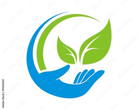 abstract hand care leaf logo Stock Vector | Adobe Stock