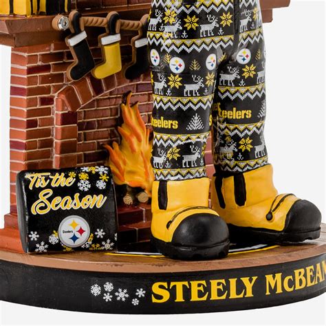 Steely McBeam Pittsburgh Steelers Holiday Mascot Bobblehead FOCO