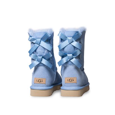 UGG Bailey Bow II Whisper Blue Boots - Women's - MyCozyBoots