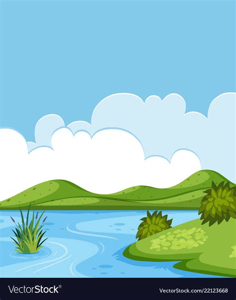 A beautiful lake landscape Royalty Free Vector Image