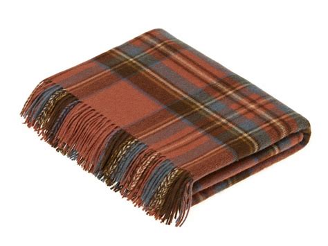 Tartan Plaid- Merino Lambswool Throw Blanket - Antique Royal Stewart ...