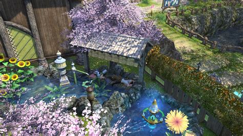 New Oriental Deck + Large Garden Pond makes the best resting spot! : ffxiv