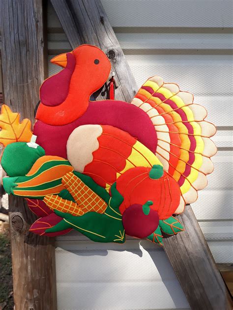 Vibrant THANKSGIVING WALL DECOR Turkey Wall Hanging Fabric | Etsy