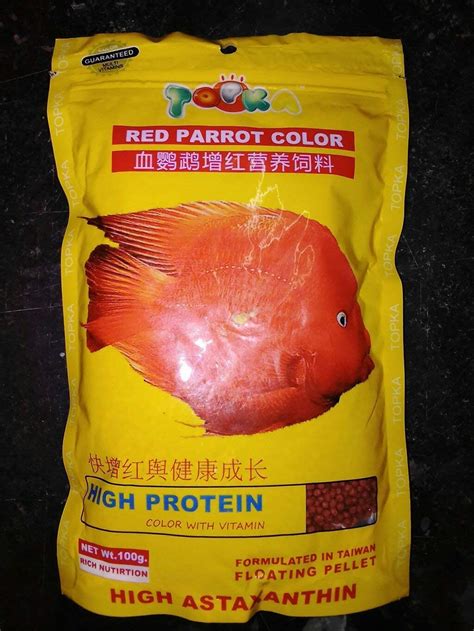 Buy TOPKA Blood Parrot Fish Food Red Parrot Medium Granules to Enhance ...