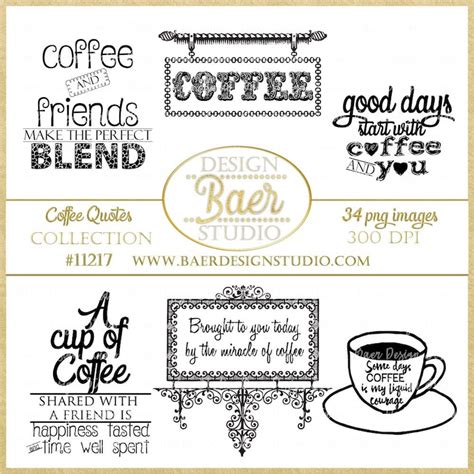 Coffee Quotes Coffee Word Art Photo Overlays Digital Clip | Etsy