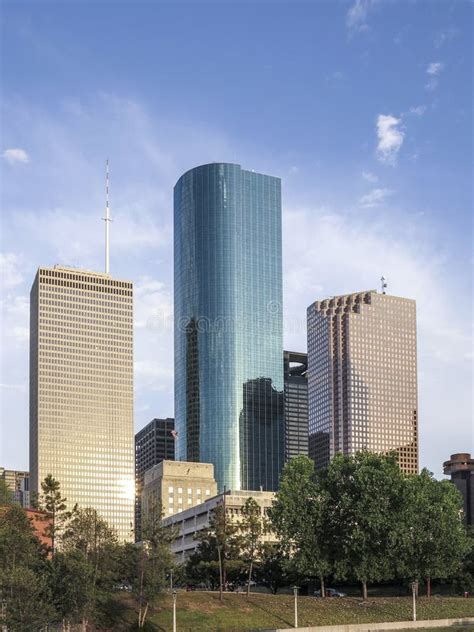 Skyline of Houston in Sunset Stock Photo - Image of park, blue: 84742914