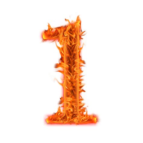 1, Number one Fire Letters icon design 8489850 PNG