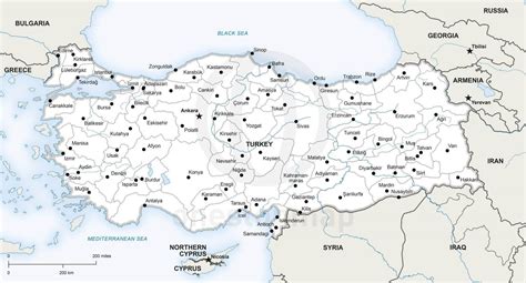 Vector Map of Turkey Political | One Stop Map