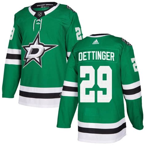 Men's Dallas Stars Jake Oettinger Adidas Authentic ized Home Jersey - Green