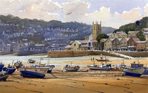 St Ives, Cornwall, Harbour, boats, watercolour, painting Rob Adams, St Ives Cornwall ...