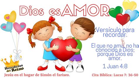 Dios es amor | 1 Juan 4:8 Escuelita bíblica dominical de niños y niñas ...