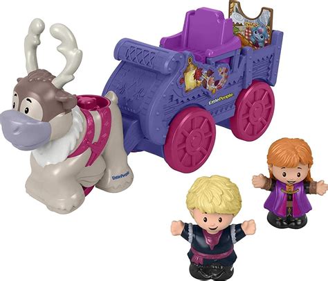 Buy Fisher-PriceLittle People Toddler Toy Disney Frozen Anna & Kristoff’s Wagon Vehicle & Figure ...